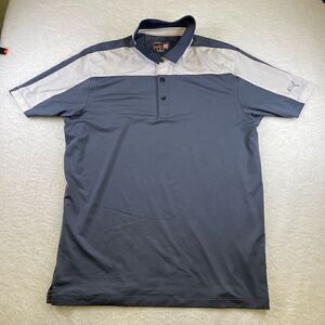 Puma Sportlifestyle Medium Golf Polo Blue Gray White Short Sleeve DRY CELL Mens